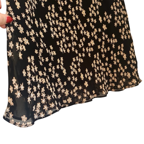 Vintage Y2K Floral Milkmaid Sheer Mesh Cap Sleeve Midi Dress Size 10 - Picture 4 of 8